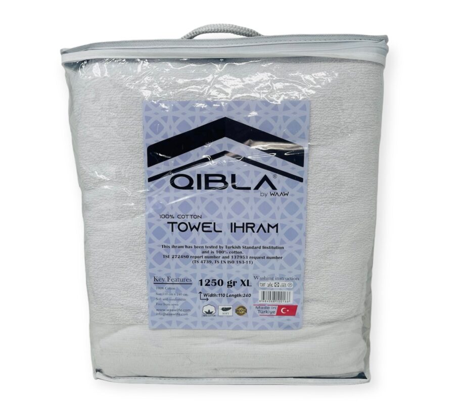 Hajj and Umrah Essential - 1250gr XL Premium quality Qibla Ihram for Hajj and Umrah 2pcs 110cmX240cm