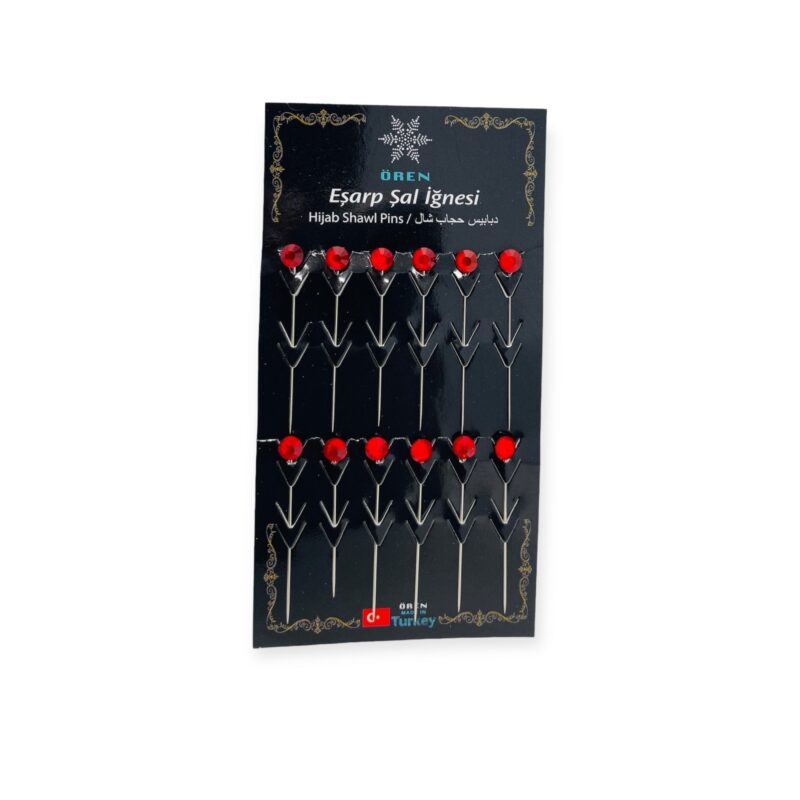 Hijab and Scarf - Ladies Scarf Hijab Shawl Pins Red Colour