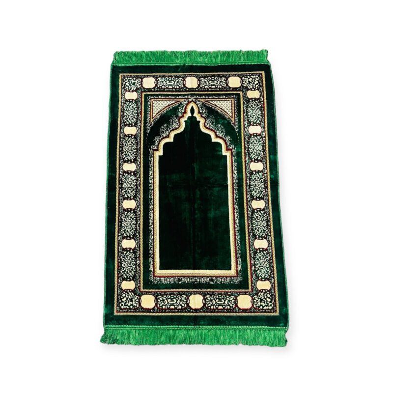 Islamic Prayer Mat - Jaynamaz salah prayer rug Turklish prayer mat Green