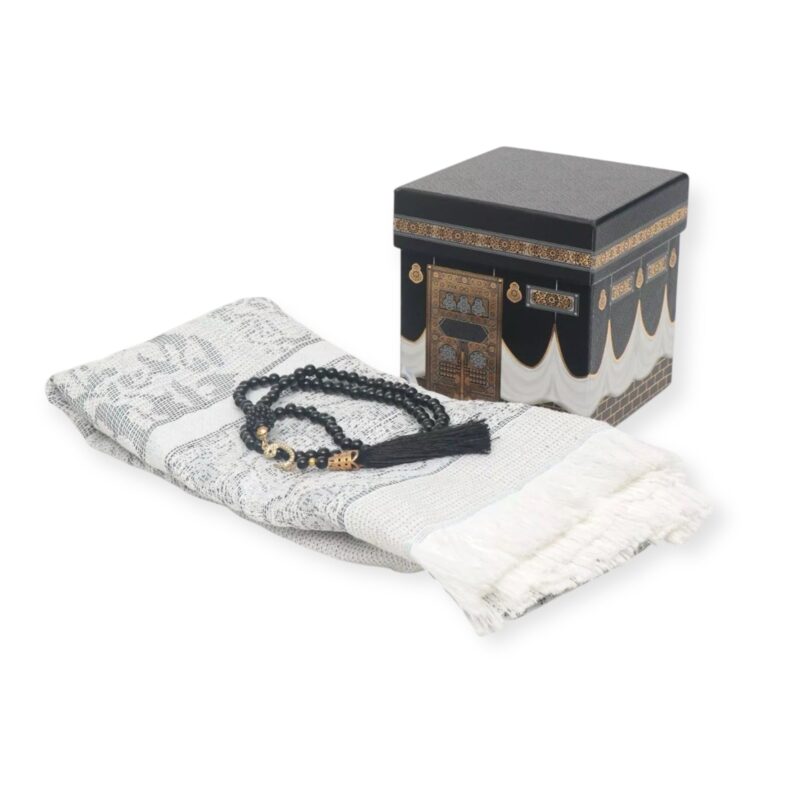Islamic Prayer Mat - Gift Kaba Box with Prayer Mat rugs Janamaz and Tasbeeh
