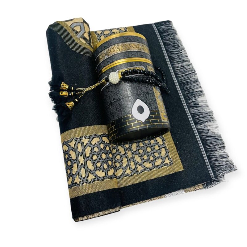 Islamic Prayer Mat - Cylinder Gift Box With Prayer mat, Tasbeeh