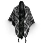 Hijab and Scarf - Palestine Scarf Keffiyeh Arafat Hatta Cotton Wide Scarf with Tassels, Shemagh Arab Cotton Unisex