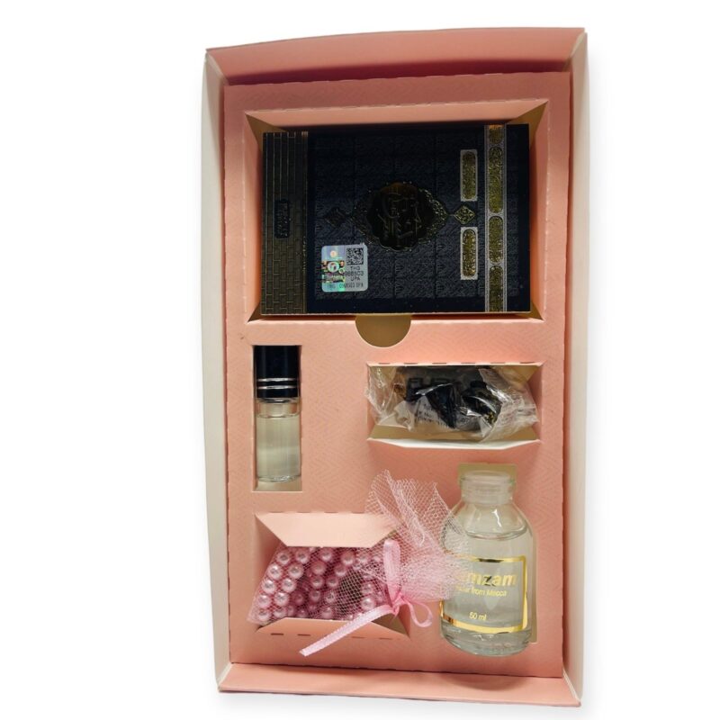 Tasbeeh Prayer Beads - Islamic Gift Box Tasbeeh, Zamzam Water, Attar, Dates &Yaseen books Pink