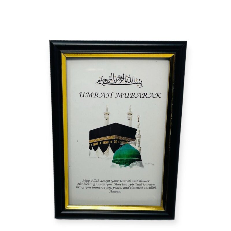 Hajj and Umrah Essential - Umrah Mubarak islamic Table Frame 17X12 CM