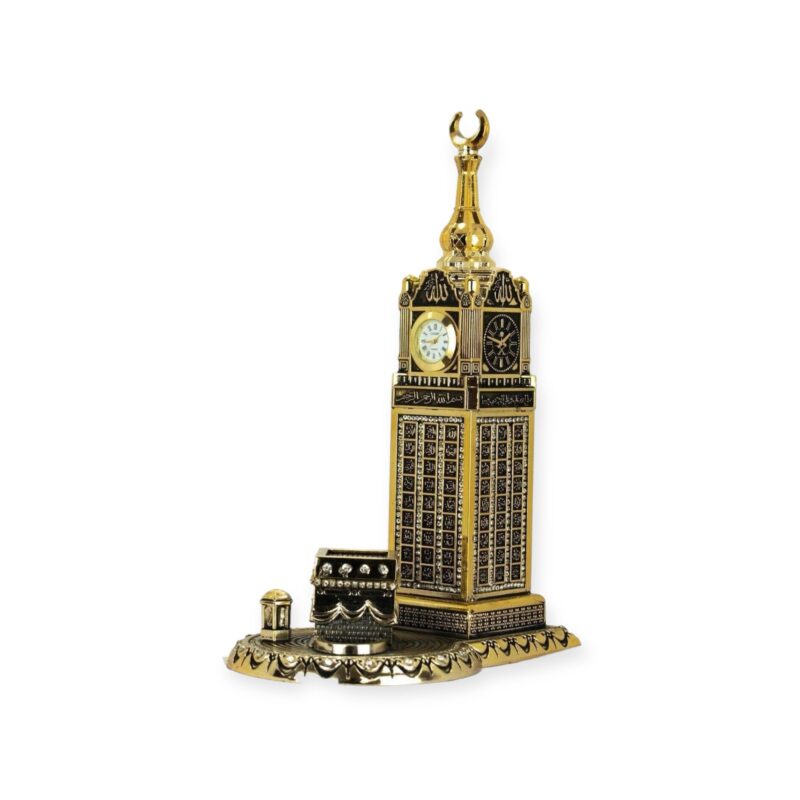 Islamic Ornament - 99 Names of Allah Clock Tower & Kaaba Turkish Ornament – Gold/Silver