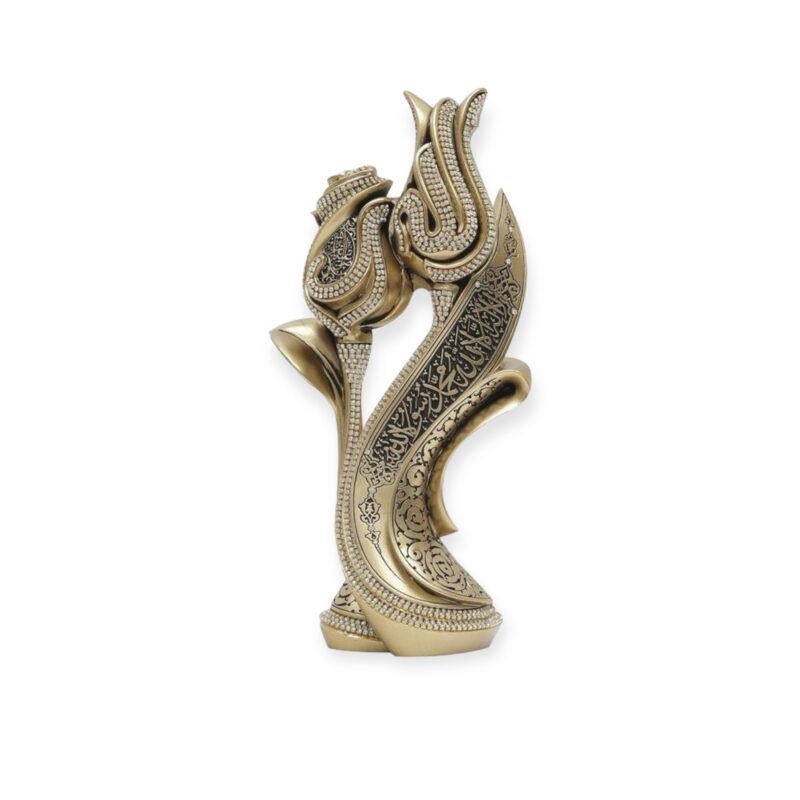 Islamic Ornament - Lale Gul Tulip & Rose Islamic Table Decor – Gold Finish