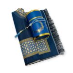 Islamic Prayer Mat - Cylinder Gift Box With Prayer mat, Tasbeeh Blue