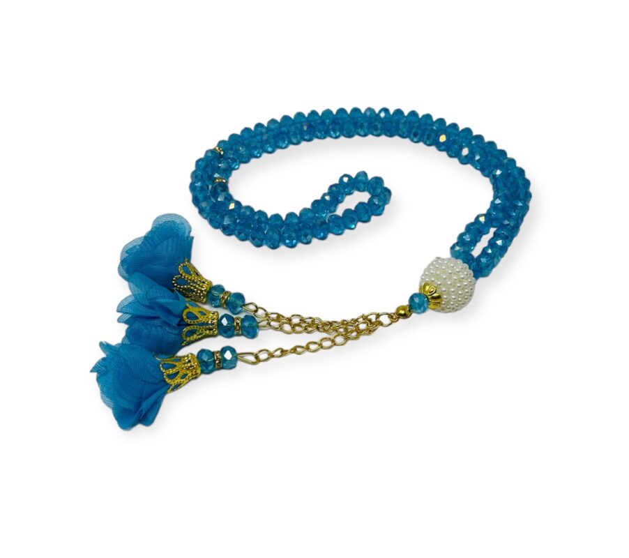 Tasbeeh Prayer Beads - Crystal 99 Prayer Beads, Tasbih, Misbaha, Blue