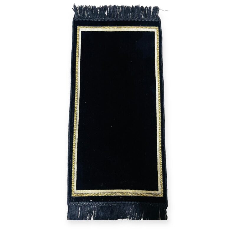 Islamic Prayer Mat - Child Plain Prayer Mat-Black