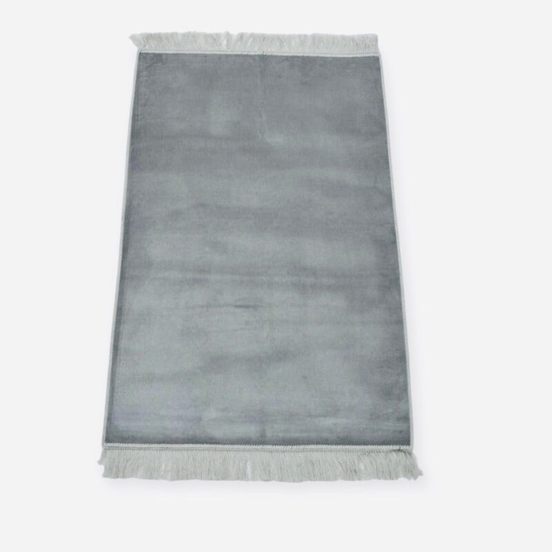 Islamic Prayer Mat - Plain prayer mat sajjadah jaynamaz salah prayer rug Grey