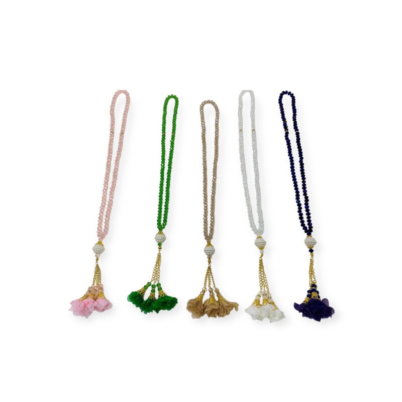 Tasbeeh Prayer Beads - TASBIH 99 FRESH WATER PEARLS BEADS TASBEEH WITH FLOWERS