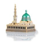 Islamic Ornament - Masjid-e-Nabvi Ornament – Gold & Silver Islamic Replica with Rhinestones