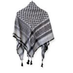 Hijab and Scarf - Palestine Scarf Keffiyeh Arafat Hatta Cotton Wide Scarf with Tassels, Shemagh Arab Cotton