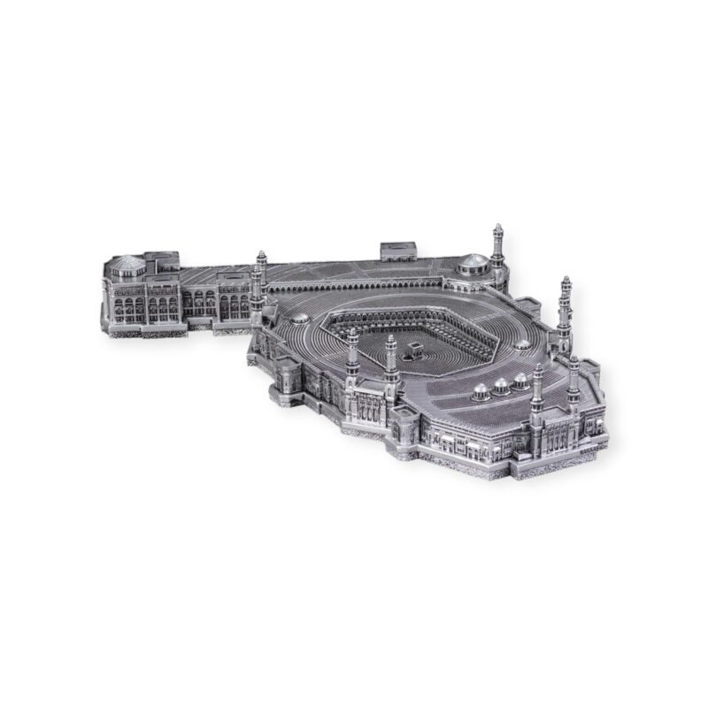 Islamic Home Decor - Kaba Al Masjid Al Haram Mecca Replica Silver (Medium)