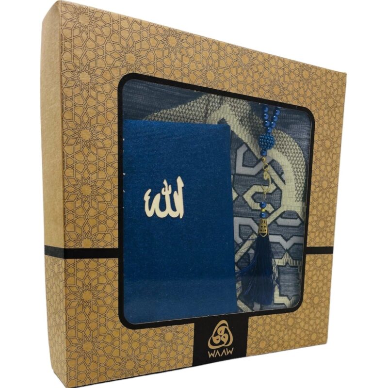Islamic Prayer Mat - Gift Box With Prayer mat, Tasbeeh & Yaseen Dua Books