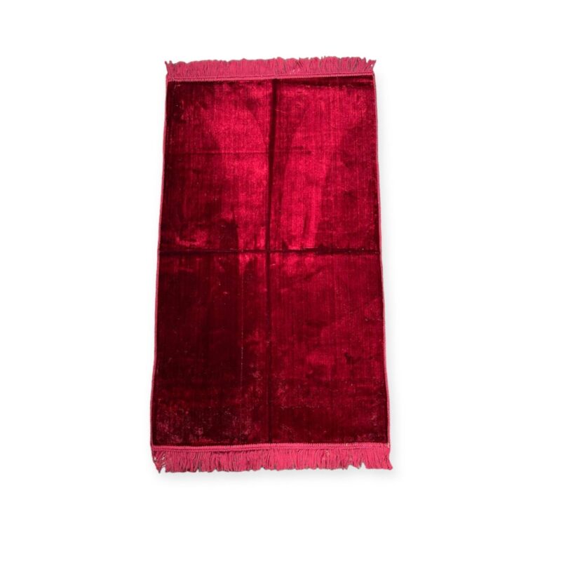Islamic Prayer Mat - Plain prayer mat sajjadah jaynamaz salah prayer rug Red