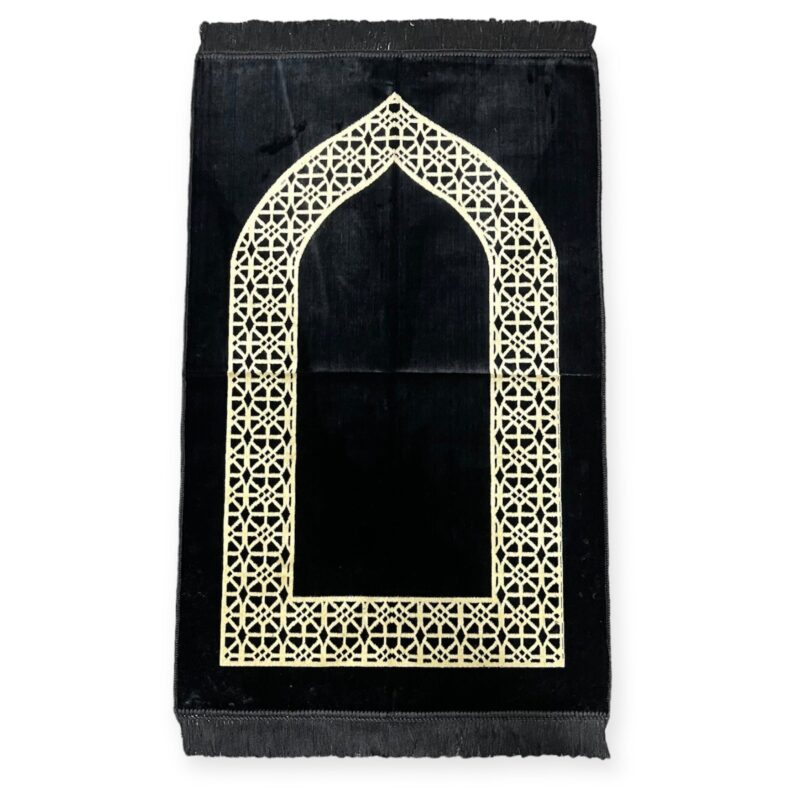 Islamic Prayer Mat - prayer mat sajjadah jaynamaz salah prayer rug Turklish prayer mat Black