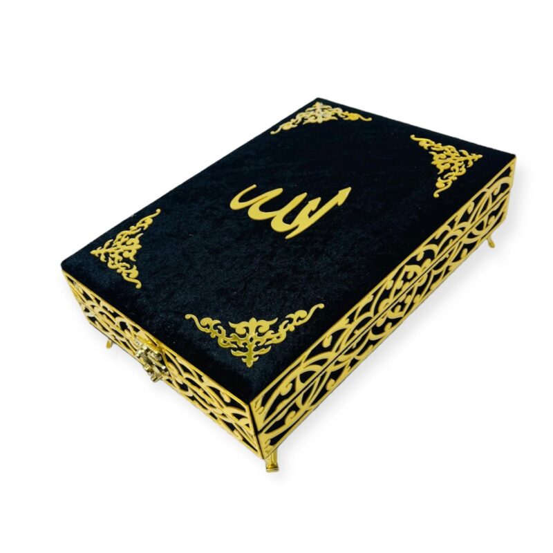 Velvet Wooden Box Quran, Quran Sets, Quran Arabic, Quran Islamic Gift Black