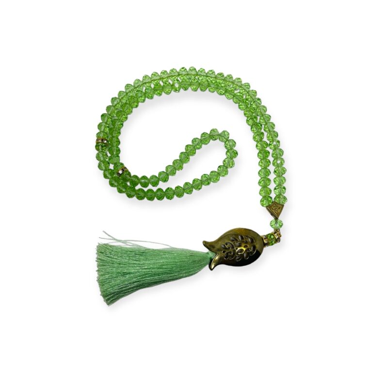 Tasbeeh Prayer Beads - Green Crystal Prayer Beads, Tasbih, Misbaha, Eid Islamic Gift, worry beads