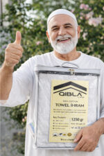 Hajj and Umrah Essential - 1250gr Premium quality Qibla Ihram for Hajj and Umrah 2pcs 110 x 220cm - Görsel 3
