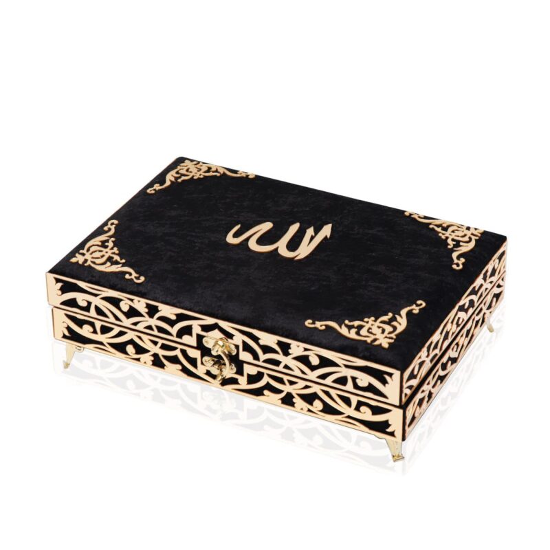 Holy Quran Keepsake Ikra Gift Set for Women - With Hijab & Tasbih - Black