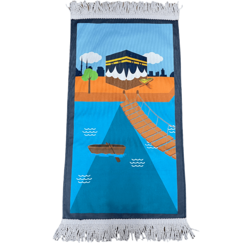 Islamic Prayer Mat - Child Size prayer mat Blue