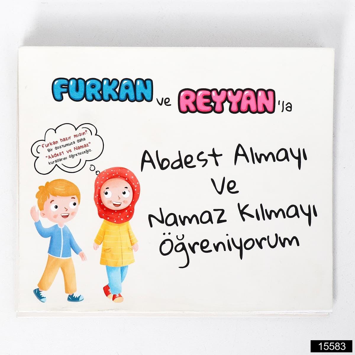 15583-1.jpg Reyyan Çocuk - Reyyan Furkan - Katlamalı Namaz Hocası Broşürü - Görsel 1